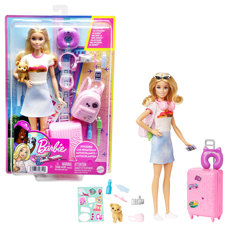 Barbie: poupée barbie & son chiot voyage